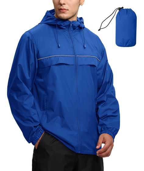 PRICES MAY VARY. 【Waterproof & Windproof】Swisswell golf rain jacket for men waterproof with hood features 5000mm level waterproof outer shell.Fully taped seams, premium stitching and breathable mesh lining keep you dry even in cold, wet weather conditions.Swisswell mens lightweight windbreaker jackets with hood features 2 layer fabric construction outer watperproof shell &innner soft mesh ensures you warm and dry on windy days 【Breathability & Durability】Swisswell Mens lightweight windbreaker ra Raincoat With Hood, Mens Rain Jacket, Blue Raincoat, Rain Suits, Mens Raincoat, Rain Suit, Fabric Construction, Hooded Raincoat, Jacket For Men