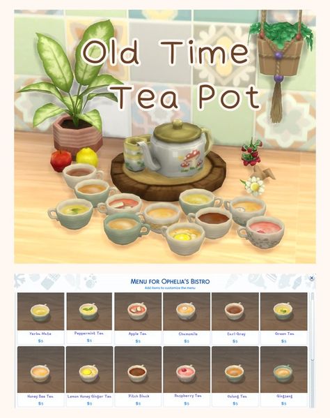 Sims 4 Cc Tea Maker, Sims 4 Cc Tea Set, Sims 4 Tea Cc, Ts4cc Furniture, Sims 4 Decades Challenge, Sims 4 Cas Mods, Sims Packs, Sims 4 Clutter, The Sims 4 Packs