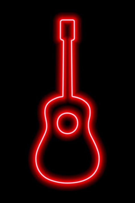 Simple red neon guitar silhouette on a black background Neon Guitar, Guitar Silhouette, Red Neon, Background Black, Black Silhouette, Background Background, Blue Suit, Black Background, Black Backgrounds