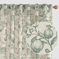 Farmhouse Bedroom Curtains, Dark Green French, Linen Window Treatments, Curtains Floral, Pomegranate Print, Window Curtains Bedroom, French Curtains, Toile Print, Window Treatments Living Room