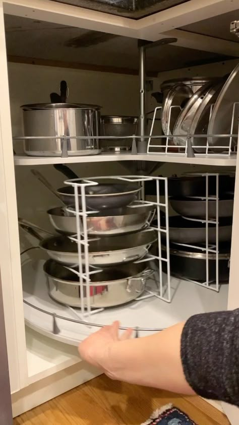 Cupboard Kitchen Organization, Pots And Pans Storage Closet, Kitchen Organization Lazy Susan Cabinet, Lazy Susan For Pots And Pans, Cabinet Storage Pots And Pans, Pot And Pan Storage Lazy Susan, Cabinet Pan Organizer, Pots And Pans In Lazy Susan, Lazy Susan Cabinet Pots And Pans