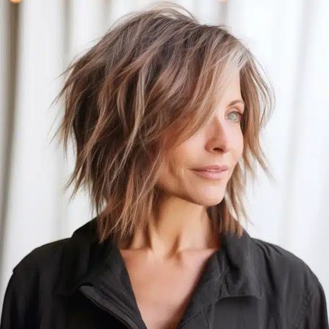 45 Best Medium-Length Hairstyles for Women Over 50 Medium Length Hair For Women Over 50, Mid Shoulder Length Hair With Layers, Mid Length Hairstyles For Women Over 50, Haircuts For Round Faces Short, Round Faces Short Hair, Over 50 Hairstyles, Layered Haircuts Shoulder Length, Messy Bob Hairstyles, Medium Hair Styles For Women