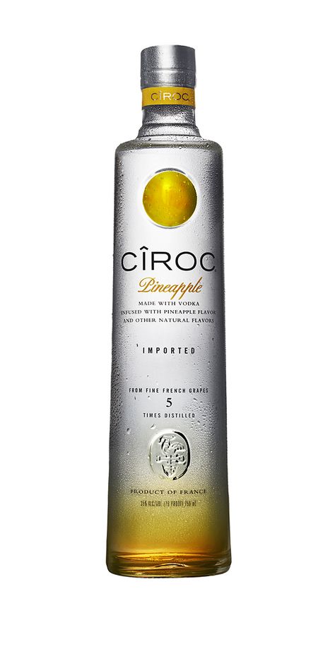 Celebrate National Vodka Day with CÎROC Pineapple Pineapple Infused Vodka, Ciroc Bottle, Apple Pie Moonshine Drinks, Ciroc Pineapple, Pineapple Cocktails, Vodka Day, National Vodka Day, Peach Bellini Cocktail, Beer Bottle Design