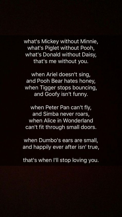 Cute Disney love poem Disney Quotes About Love, Disney Poems, Mickey Mouse Wedding, Disney Lyrics, Boyfriend Things, Disney Love Quotes, Diy Photo Book, Poems For Him, Falling In Love Quotes