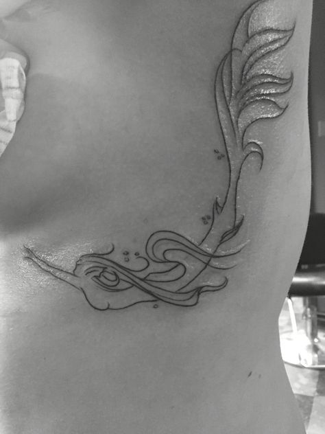 Rib mermaid tattoo Seashell Rib Tattoo, Mermaid Tattoo Ribs, Mermaid Rib Tattoo, Ocean Rib Tattoo, Mermaid Tattoo, Side Tattoos, Cozy Aesthetic, Rib Tattoo, Ink Ideas