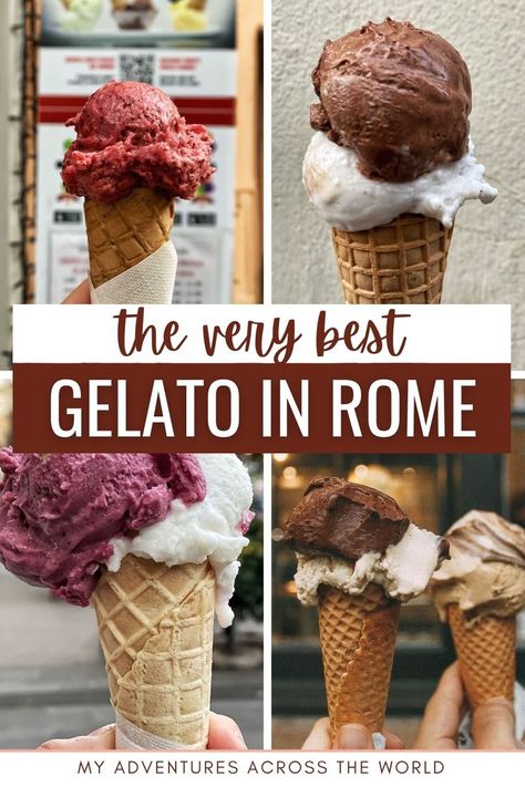 Are you traveling to Rome soon? Don't miss the chance to have gelato in Rome. Here you can discover where to have the best gelato in Rome, with suggestions on the best authentic gelato Rome and the best Rome gelato | via @clautavani Gelato Rome Italy, Best Gelato In Rome, Roman Bath House, Gelato Flavors, Italian Living, Gelato Shop, Chocolate Fan, House Blend, Lactose Free