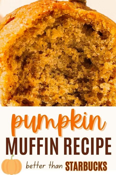 These are The Best Pumpkin Muffins! Even better than Starbucks! They are super moist, fluffy, and perfectly spiced. In under 20 minutes, you can have these muffins in the oven, filling your home with the scent of Fall! Dairy free pumpkin muffins that are made in one bowl with a whisk! No mixer! How to make tall, bakery style pumpkin muffins at home! Starbucks Pumpkin Muffins, Dairy Free Pumpkin Muffins, Muffins Carrot, Dump Desserts, Homemade Pumpkin Muffins, Moist Pumpkin Muffins, Muffins From Scratch, Muffin Ideas, Best Pumpkin Muffins