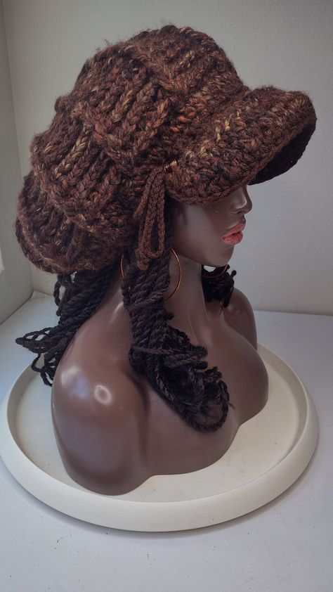 Mushroom Knitted Hat, Dread Hats, Crochet Rasta Hat, Hair Edges, Crochet Newsboy Hat, Creepy Cute Fashion, Tam Hat, Mushroom Hat, Purple Party