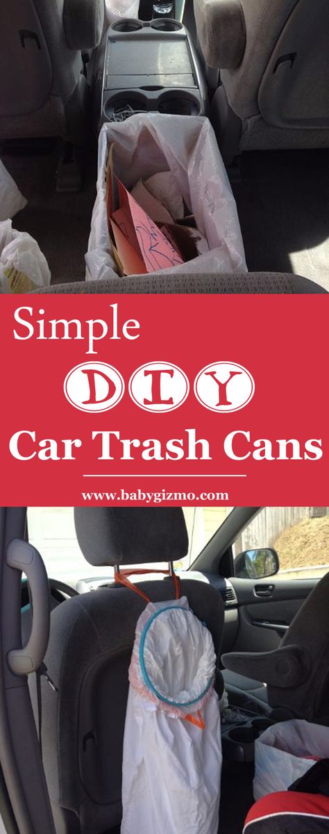 Simple, FREE, DIY Car Trash Can ideas to keep your vehicle clean and clutter-free! #DIY #car #parenting Car Trash Can Ideas, Diy Car Trash Can, Trash Can Ideas, Can Ideas, Car Trash Can, Car Organization, Road Trip Car, Vehicle Cleaning, Trash Can For Car