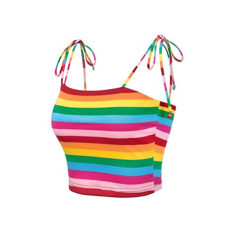 Rainbow Tank Top, Beach Crop Tops, Rave Style, Crop Cami Top, Neon Outfits, Women's Tie, Pretty Clothes, Gummy Bear, Cropped Cami