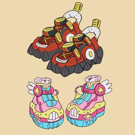 Cartoony Shoes, Big Shoe Art Style, Chunky Sneakers Drawing, Chunky Shoe Drawing, Big Shoes Character Design, Chunky Shoes Reference, How To Draw Big Shoes, Big Shoes Drawing, Chunky Shoes Drawing