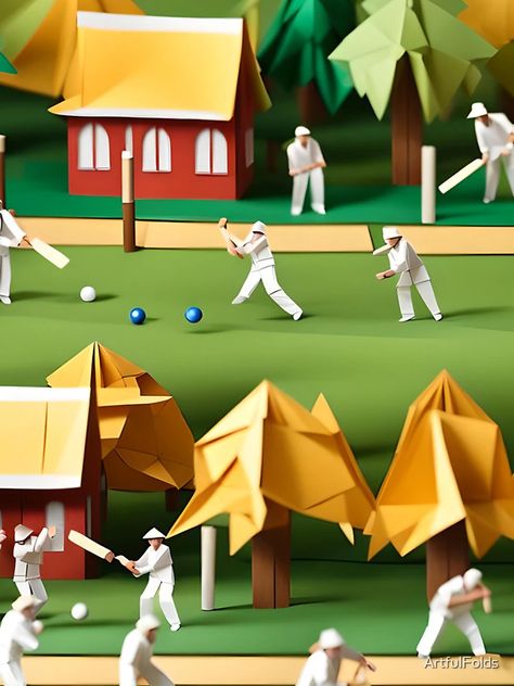 "Origami Art - Village Boundaries: Cricket on the Green" iPhone Case for Sale by ArtfulFolds | Redbubble Green Iphone Case, Art Village, Green Iphone, Origami Art, Boundaries, Origami, Iphone Case, Iphone Cases, Iphone