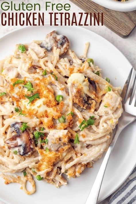 Instant Pot Chicken Tetrazzini, Mushroom Tetrazzini, Easy Chicken Tetrazzini, Chicken Tetrazzini Recipes, Gluten Free Spaghetti, Chicken Tetrazzini, Chicken And Mushroom, Pre Cooked Chicken, Chicken Breast Seasoning