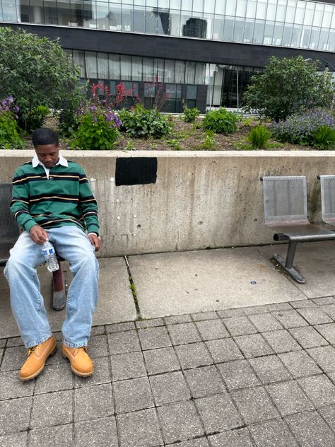 insta - @d.caldwell02 #rugbyshirt #timberland #toronto #streetwear Timbs Outfit, Timberlands, Polo Golf, Rugby Shirt, Toronto, Sweatpants, Golf, Street Wear, Quick Saves