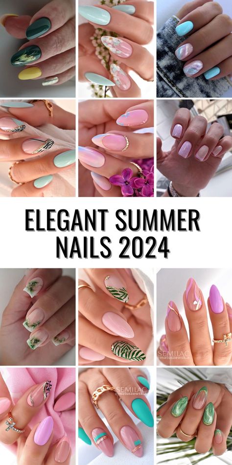 This season, let your nails reflect the sophistication of elegant summer nails 2024. With a focus on classy 2024 designs, our ideas span from classy short styles to the refined touch of classy French tips. Dive into a world where colors blend seamlessly with simple yet striking art, crafting a look that's both timeless and indicative of the trends dominating 2024. Summer Inspired Nails Simple, Summer Simple Nails 2024, Elegant Summer Nails 2024, Elegant Summer Nail Designs, Nail Designs 2024 Summer, Trending Summer Nails 2024, 2024 Nails Summer, Trendy Summer Nail Designs 2024, Nails Art Ete