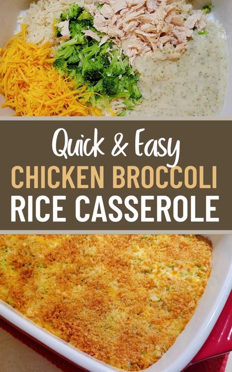 Chicken Cheese Rice Casserole, Easy Chicken Broccoli Rice, Easy Chicken Broccoli Rice Casserole, Chicken Broccoli Rice Cheese Casserole, Chicken Rice Casserole Recipes, Broccoli And Rice Casserole, Cheesy Chicken Rice, Broccoli Recipes Casserole, Chicken Broccoli Rice Casserole