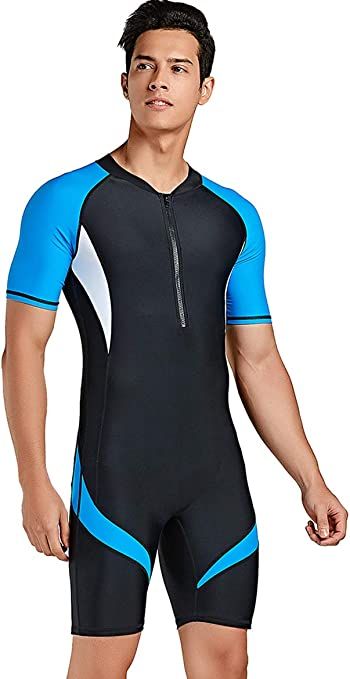 Amazon.com: Cokar Short Sleeve One Piece Swimwear Swimsuit, New Blue Black-men, Asian 2XL = US XL : Clothing, Shoes & Jewelry Black Swimsuit Outfit, Scuba Diving Suit, Cute Hiking Outfit, Women's Diving, Wetsuit Men, Athletic Swimwear, One Piece Man, Diving Suit, Rashguard Swimsuit