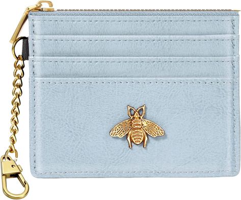 Amazon.com: seavilia Blue Card Holder Keychain Wallet for Women / Men with ID Window Rfid Small Bee Slim Minimalist Wallet : Clothing, Shoes & Jewelry Louis Vuitton Emilie Wallet, Card Holder Keychain, Yellow Wallet, Emilie Wallet, Marc Jacobs Wallet, Louis Vuitton Sarah Wallet, Blue Keychain, Blue Card, Blue Wallet