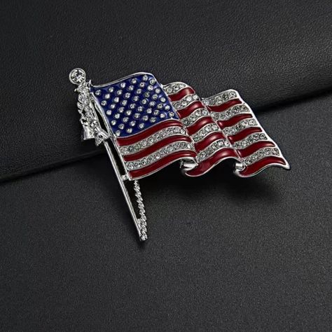 Nwt American Flag Rhinestone Brooch Pins, Sparkling Patriotic Jewelry Brandnew Main Material : Alloy , Zinc Mosaic Material : Rhinestones Great Gift For Celebrating Independence Day July 4th. All Offers Are Welcome !!! Happy To Answer Any Questions! Super Fast Shipping, Ship Out Next Business Day Patriotic Accessories, Patriotic Jewelry, Rhinestone Brooches, July 4th, Lady In Red, Independence Day, American Flag, Red Blue, Brooch Pin