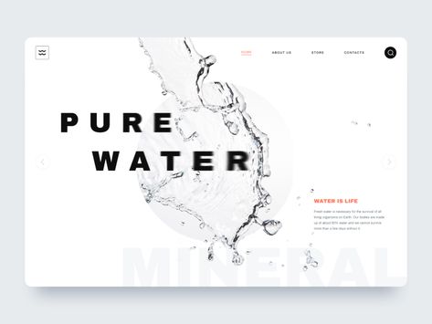 Water Website Design, Water Website, Water Presentation, Water Company, Palette Design, Ui Design Website, Splash Page, Color Palette Design, Pure Water