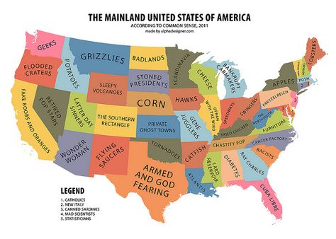 The Mainland United States of America According to Common Sense | Flickr - Photo Sharing! Charles Ray, America Map, United States Map, Ray Charles, Common Sense, Wedding Programs, Art Store, Geography, United States Of America