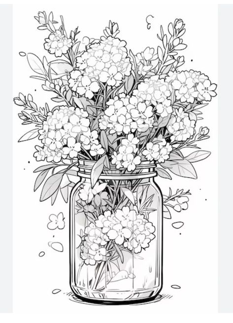 Hydrangea Coloring Page Free Printable, Coloring Pages Transparent Png, Flower Bouquet Coloring Pages, Coloring Pages Adults Printable, Wildflower Coloring Pages, Coloring Pages Aesthetic Adult, Printable Adult Coloring Pages Flowers, Colouring Pages For Adults Aesthetic, Watercolor Coloring Pages