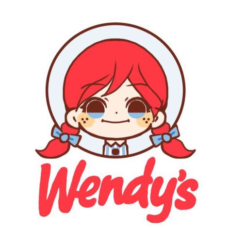 Cute Wendy's logo Wendy's Mascot Fanart, Wendy Logo, Anime Wendy's Fast Food, Wendys Logo, Wendy's Restaurant, Wendy From Wendys, Diner Logo, Logo Redesign, Drawing People