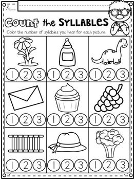 Syllable Counts! Introductory Phonics and Pre-reading Skil Counting Syllables Worksheet, Syllable Games Kindergarten, Kindergarten Syllable Activities, Syllable Activities Preschool, Syllables Worksheets For Kindergarten, Syllables Worksheet, Syllables Kindergarten, Kindergarten Reading Centers, Teaching Syllables