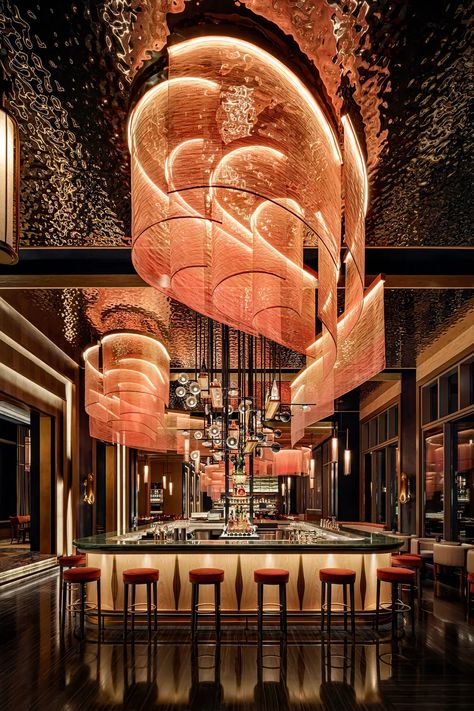 Nobu | Best Japanese Restaurant in Dubai | Atlantis Dubai Luxury Bar Design, Japanese Bar, Café Design, Design Atelier, Bar Interior Design, Luxury Bar, Luxury Restaurant, Architect Design House, Restaurant Lighting