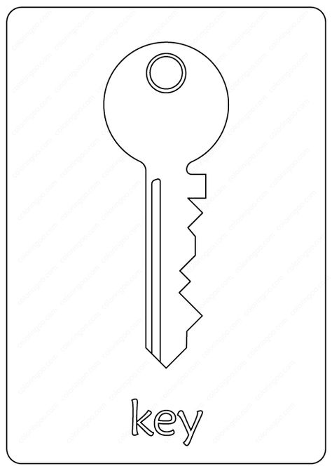 Free Printable Key Coloring Pages Key Template Free Printable, Key Coloring Pages, Free Printable Mandala Coloring Pages, Subbing Ideas, Key Printable, Printable Mandala Coloring Pages, Key Template, Printable Mandala, Key Crafts