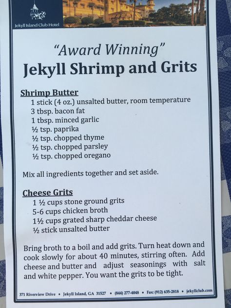 Jekyll Island Shrimp And Grits, Creole Food, Southern Cookbook, Seafood Dish Recipes, Shrimp Creole, Cajun Food, Grits Recipe, Shrimp Grits, Southern Recipes Soul Food