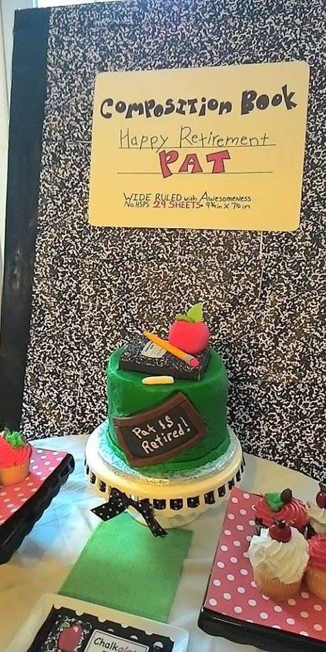 Themed cake at a teacher retirement party! See more party planning ideas at CatchMyParty.com! Math Teacher Retirement Party Ideas, Teacher Retirement Party Ideas, Teacher Retirement Cake, Math Talks Kindergarten, Elementary School Party, Teacher Retirement Party, Math Talks, Teacher Retirement Parties, Kindergarten Party