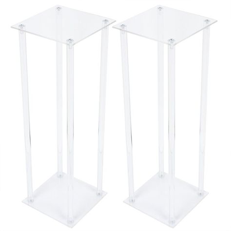 SUNYOU 2 Pieces Wedding Acrylic Flower Stand | Wayfair Acrylic Flower Stand, Vases Flowers, Geometric Centerpiece, Decor Backdrop, Decoration For Wedding, Acrylic Vase, Reception Table Decorations, Event Centerpiece, Flowers Vase