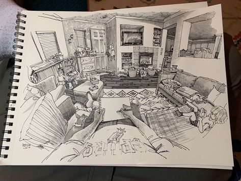 5 Point Perspective, Room Perspective Drawing, Incredible Drawings, Different Types Of Drawing, Types Of Drawing Styles, Paul Heaston, Perspective Room, Point Perspective, Perspective Art