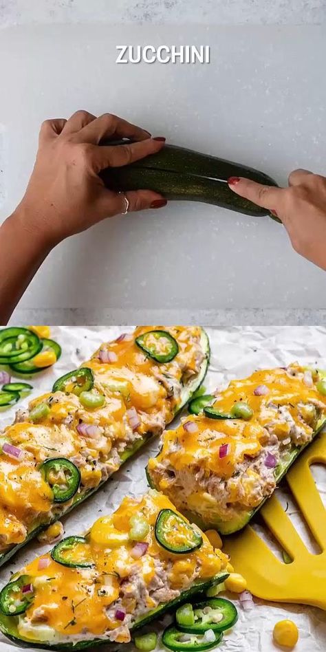 Tuna Melt, Delicious Low Carb Recipes, Zucchini Boats, Tuna Recipes, God Mat, Keto Recipes Dinner, Health Dinner Recipes, Veggie Dishes, Keto Recipes Easy