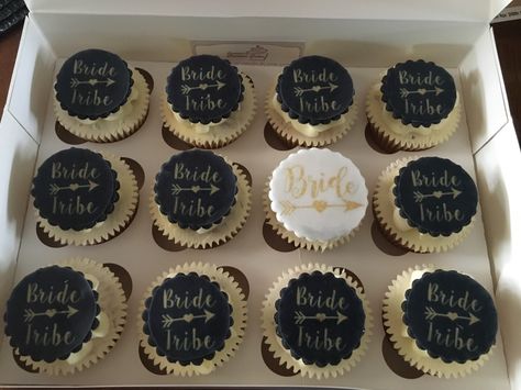 Bridesmaid Proposal Cupcakes, Bride To Be Cupcakes Design, Hen Party Cupcakes Ideas, Bachelorette Cupcake Ideas, Bride Tribe Cookies, Hen Do Cupcakes Classy, Proposal Cupcakes, Bachelorette Party Cupcakes, Stag Do