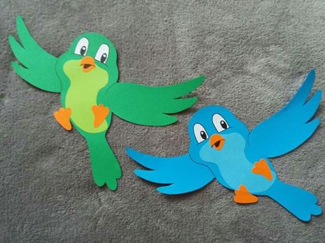 Spring Kids Craft, Bird Paper Craft, Craft Spring, Kindergarten Art Projects, Spring Kids, Spring Crafts For Kids, Hand Crafts For Kids, Paper Birds, Bird Crafts