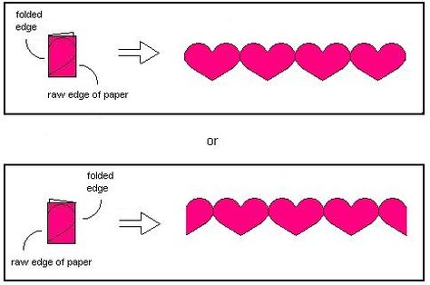 Copyright 2014 Origami-Resource-Center.com Paper Doll Chain, Valentine School, Hearts Paper Crafts, February Ideas, Snowflake Template, Paper Chain, Heart Paper, Preschool Valentines, Diy Valentines Decorations