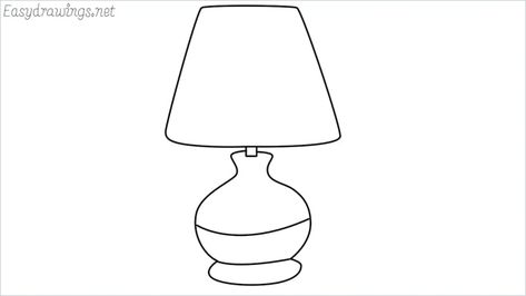 How to draw a lamp step by step - Easydrawings.net Table Lamp Drawing, Lamp Sketch, Lamp Design Drawing, Lamp Drawing, 3d Sketch, Drawing Lessons, Easy Tutorial, Learn To Draw, Lamp Design