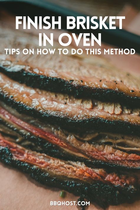 If you're short on time, you might wonder if you can finish brisket in oven. While purists may discourage it, you can still achieve a tender juicy smoked brisket this way. Our article explores the pros and cons of using the oven to finish your beef brisket and shares popular methods to try. Learn how to cook brisket to get that perfect smoked brisket for your next barbecue. Smoked Brisket In The Oven, Brisket Point Recipe, Grilled Brisket Recipes, Brisket In Oven, Smoked Brisket Rub, Oven Cooked Brisket, Baked Brisket, Grilled Brisket, Brisket Flat