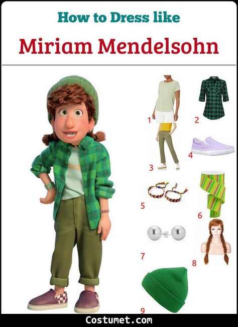 Miriam Mendelsohn (Turning Red) Costume for Cosplay & Halloween 2022 Turning Red Costume Ideas, Turning Red Outfit Ideas, Turning Red Disneybound, Turning Red Halloween Costume, Turning Red Outfits, Easy Characters To Cosplay, Turning Red Cosplay, Turning Red Costume, Turning Red Miriam