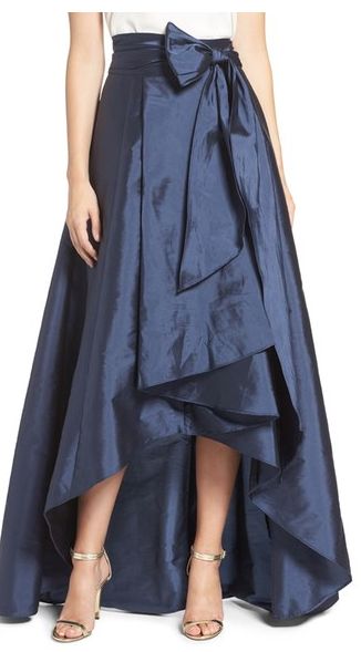 Taffeta Skirt Outfit, Knotted Skirt, Knot Skirt, Party Bottoms, Skirt Outfit Ideas, Taffeta Skirt, Ball Skirt, Maxi Rok, Stylish Skirts