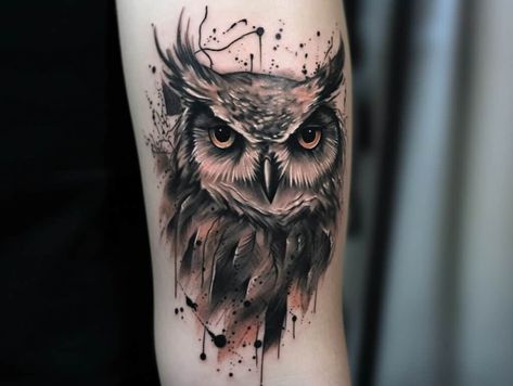 Owl Tattoo For Women, Owl Forearm Tattoo, Traditional Owl, Watercolor Owl Tattoos, Owl Tattoo Meaning, Owl Tattoo Sleeve, Omerta Tattoo, Tattoo Traditional, Forearm Tattoo Women