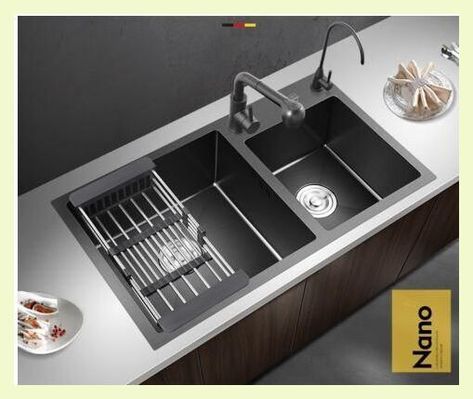 [Sponsored] 56 Best Undermount Kitchen Sinks Advice You'll Want To Use Immediately #undermountkitchensinks Black Undermount Kitchen Sink, Black Stainless Steel Kitchen, Kitchen Design Pictures, Black Kitchen Sink, Classical Interior, Sinks Kitchen Stainless, Kitchen Sink Design, Small Balcony Design, Kitchen Cupboard Designs