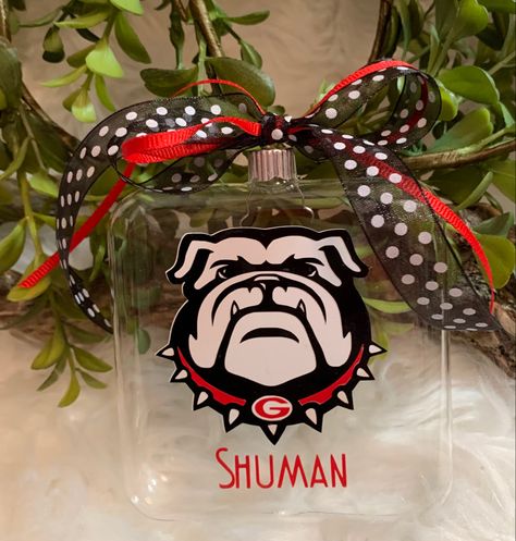 Georgia Bulldog Ornament Merry Christmas Yall, Petal Pushers, Christmas Hanukkah, Georgia Bulldogs, Hanukkah, Merry Christmas, Christmas Ornaments, Christmas