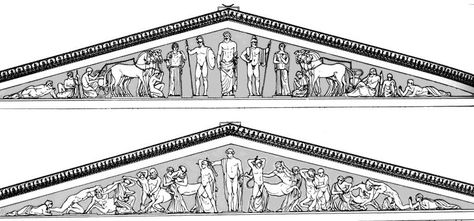 Temple of Zeus pediment sculptures, c. 470 - 456 BCE. Libon of Elis Olympia (Archaic to Classical) Zeus Temple, Temple Of Zeus, Ancient Greece Aesthetic, Olympia Greece, Architecture Antique, Greek Mythology Tattoos, Greek Temple, Ancient Greek Art, Ancient Greek Architecture