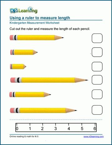 Students measure various lengths and heights using a cut-out scale; no standardized units (inches, cm, etc) are used. Free | Worksheets | Kindergarten | Measurement | Printable. Length Kindergarten, Measuring Length Activities, Kindergarten Measurement, Log Math, Measurement Kindergarten, Printable Handwriting Worksheets, Kindergarten Pictures, Measurement Worksheets, Cursive Writing Worksheets