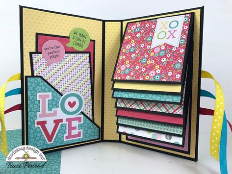 Artsy Albums Mini Album and Page Layout Kits and Custom Designed Scrapbooks by Traci Penrod: Waterfall Album Tutorial Mini Albümler, Mini Album Scrap, Diy Mini Album, Scrapbook Cover, Album Tutorial, Mini Albums Scrap, Mini Album Tutorial, Album Diy, Scrapbook Tutorial