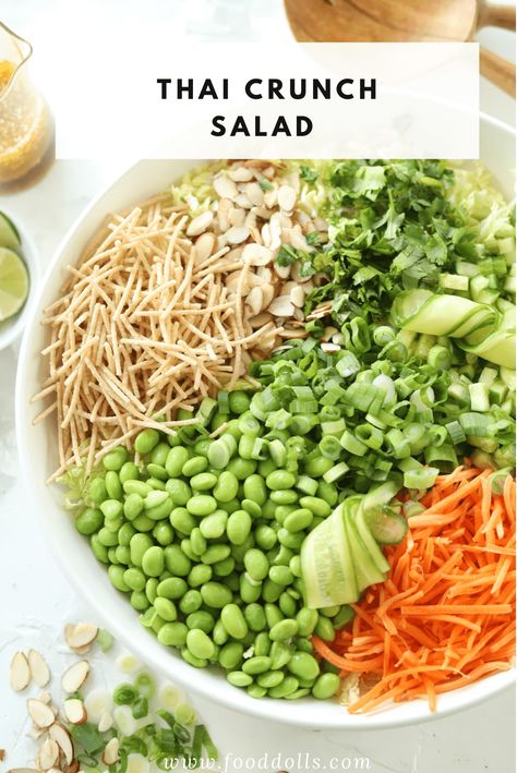 Cucumber Thai Salad Recipe Food Dolls Salad Recipes, Cucumber Thai Salad Recipe, High Fiber Asian Meals, Cucumber Thai Salad, Salad Recipes With Cucumber, High Fiber Salads, Easy Thai Salad, Fiber Salad, Rainbow Recipes