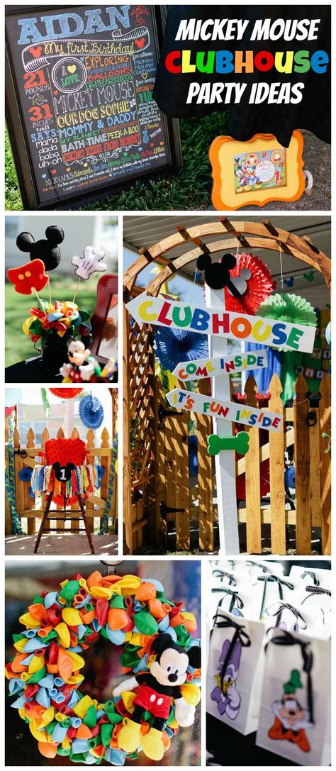 Party Table Food, Mickey Mouse Birthday Party Ideas, Γενέθλια Mickey Mouse, Mickey Mouse Bday, Mickey Mouse Clubhouse Birthday Party, Mickey Mouse Clubhouse Party, Mickey Mouse 1st Birthday, Mickey Birthday Party, Mickey Mouse Theme